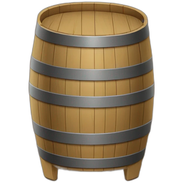 wooden barrel with a persons legs emoji