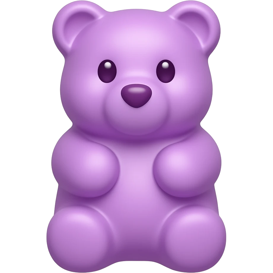 pastel light  purple realistic gummmy bear emoji