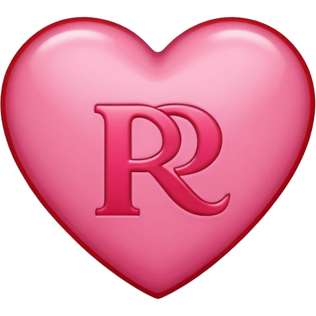 Make a pink heart with an R in the middle emoji