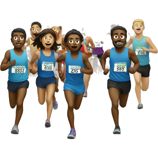 Group running Marathon emoji