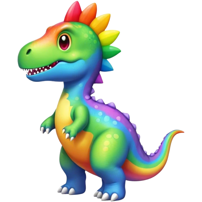 rainbow dinosaur  emoji