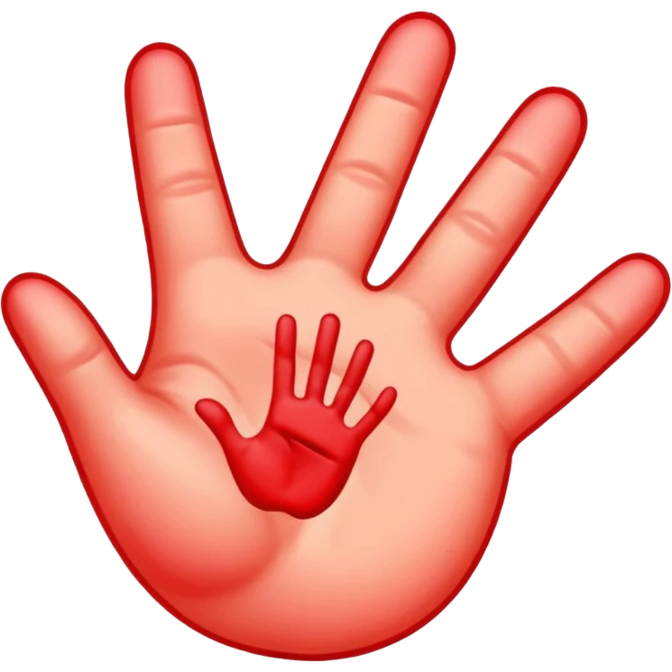 peach emoji with red hand print like a spankinging simple post spanking red mark  emoji