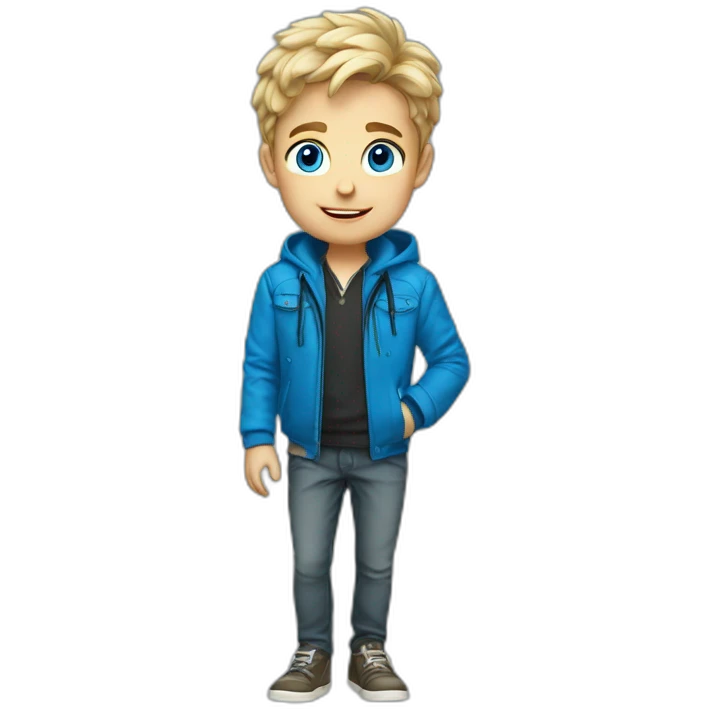Australian smart boy blue eyes with expensive jacket emoji