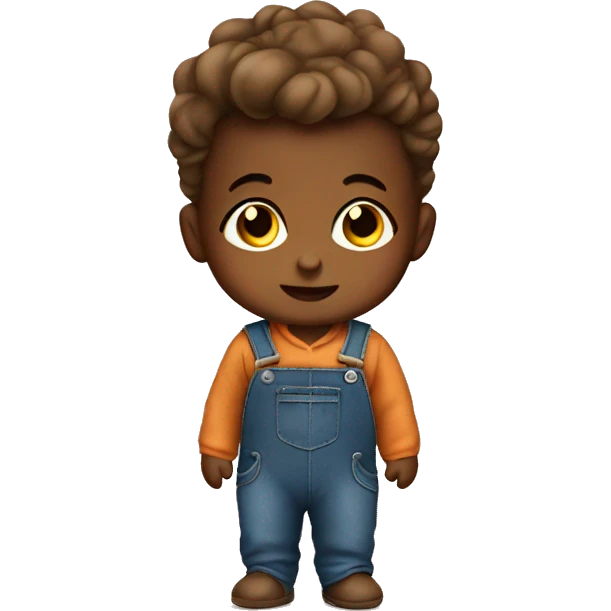 Baby wearing thanksgiving overalls emoji