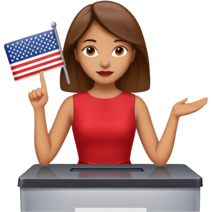 woman voting at a voting booth emoji