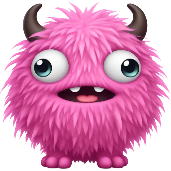 cute pink fluffy monster emoji