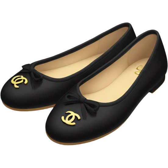 Black Chanel ballet flats emoji