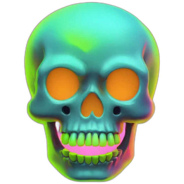 fluo toy skull emoji