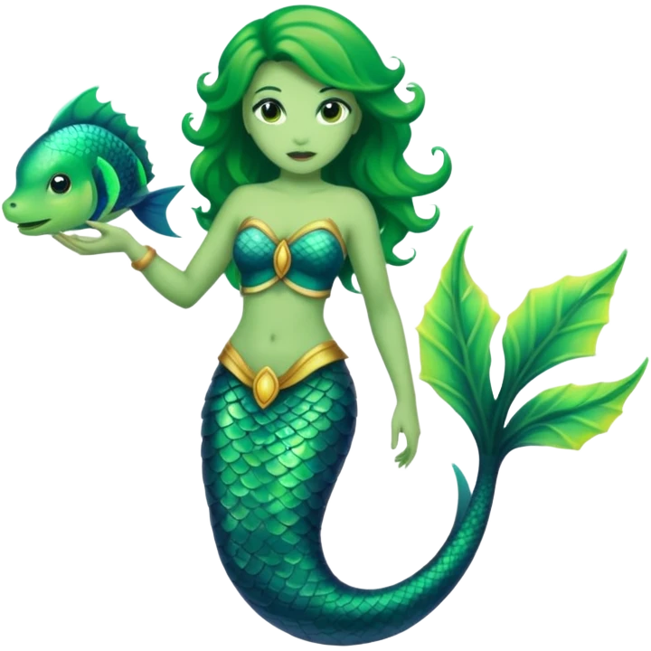 siren aesthetic tail green emoji