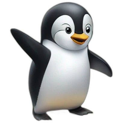 Penguin surfing emoji