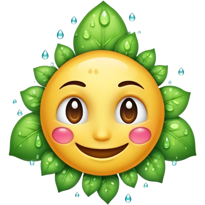a smile face with acid droplets on top emoji