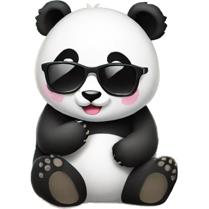 Panda with sunglass and sitting in classroom  emoji