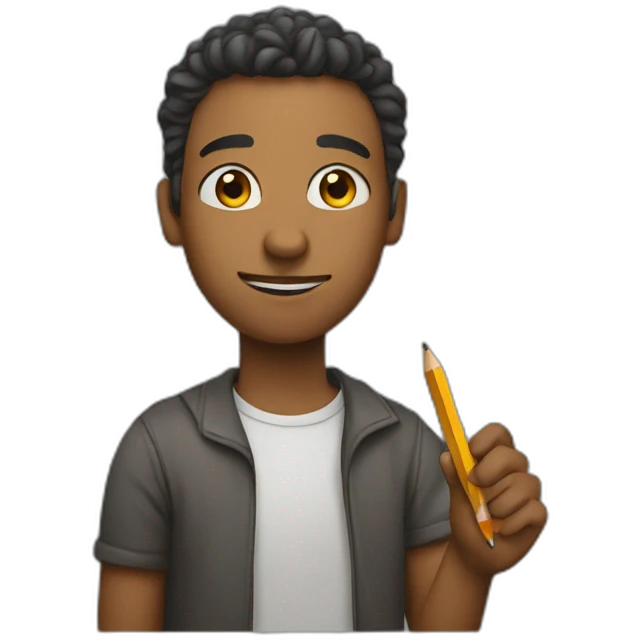 An artist with a pencil in the hand emoji