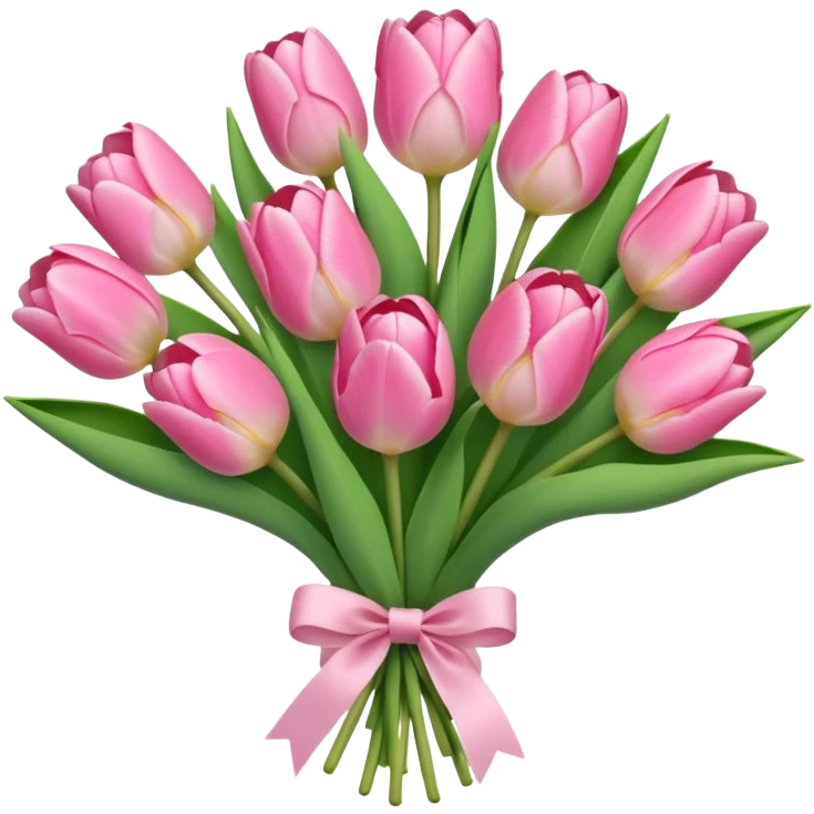 Cute baby pink tulip bouquet emoji
