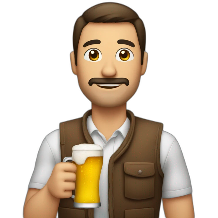 Hombre con cerveza en mano pensativo  emoji
