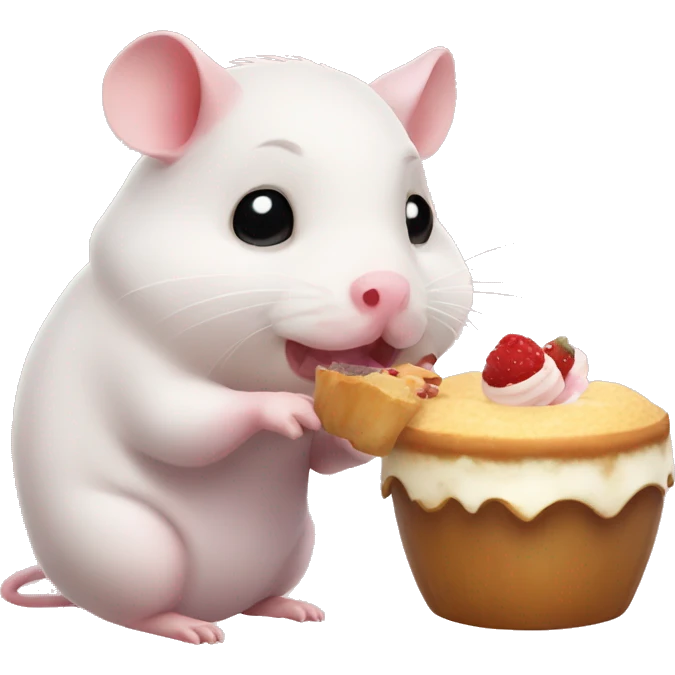 Hamster and piglet eating dessert emoji