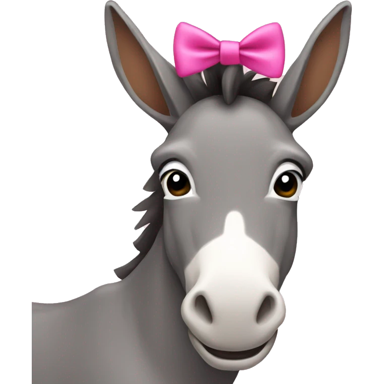 Donkey with a pink bow  emoji