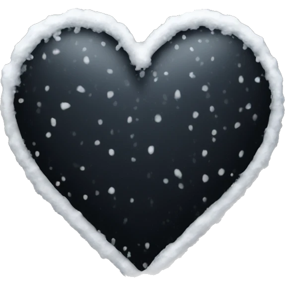 snow on a black heart emoji