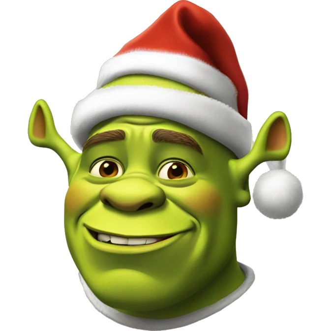 Shrek with Santa hat emoji