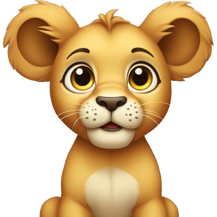 cute baby lion with big eyes emoji