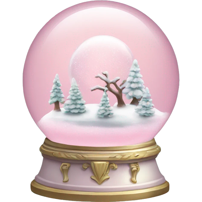 Pastel pink snow globe emoji