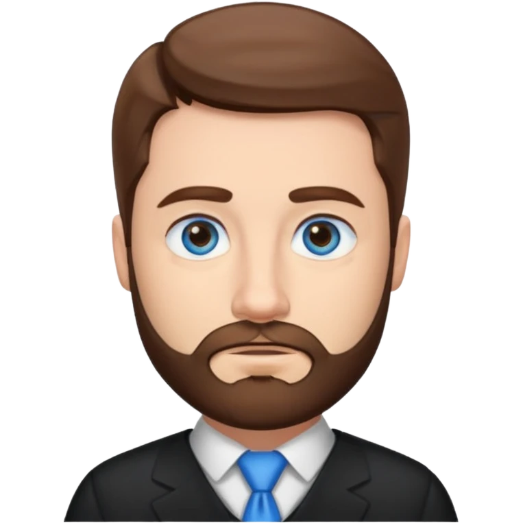 Man lawyer with blue eyes and short brown hair y barba emoji