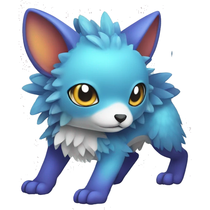 Cute cool colorful fantasy animal hybrid Fakemon full body emoji