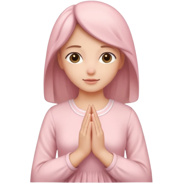 pray hands soft pink dress emoji