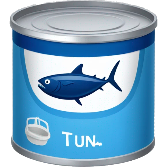  Blue can of tuna is a compact, cylindrical container designed to preserve and store tuna fish. emoji