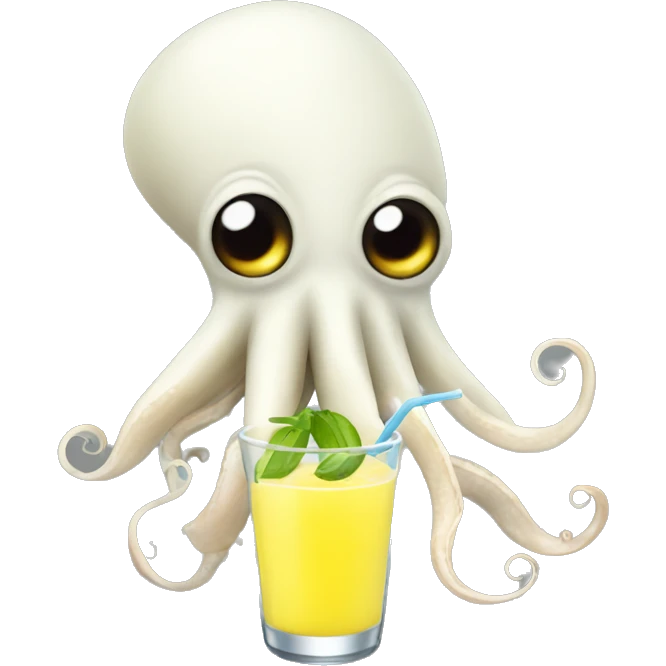 Squid with a lemonade  emoji