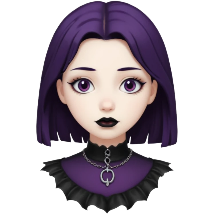 Ghibli style goth girl emoji