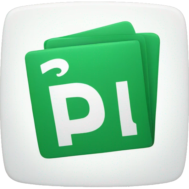 green card with a big letter P in white emoji