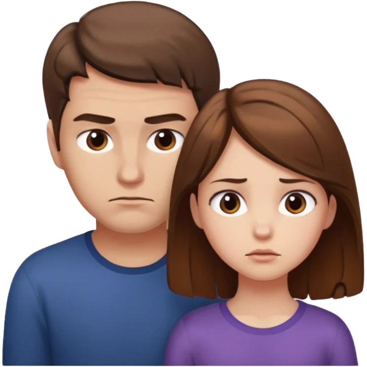 A girl looking down on a man twice his size  emoji