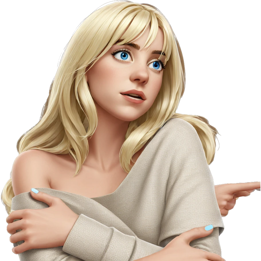 blonde girl with blue eyes emoji
