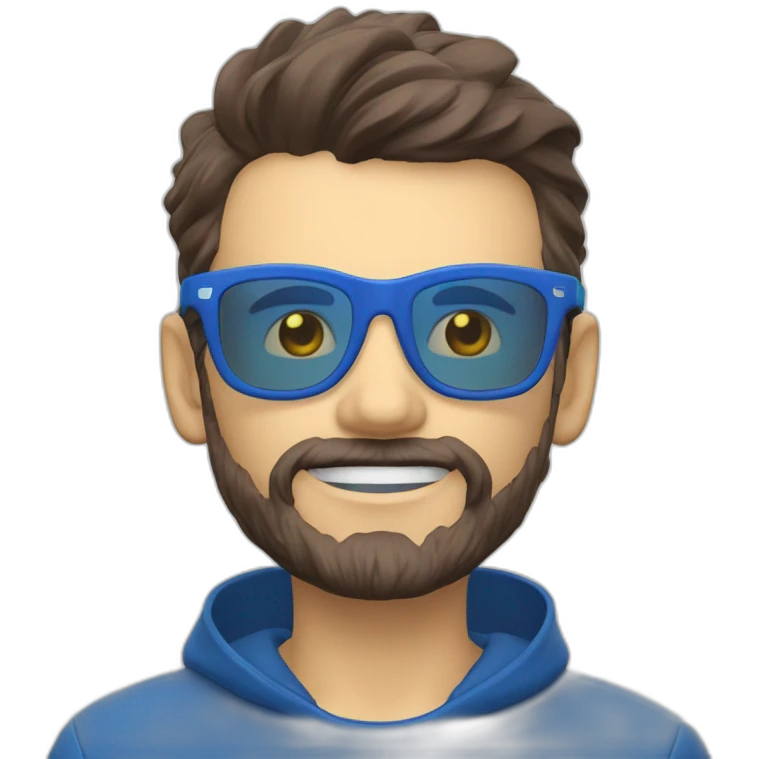 Calvo-gafas-montura-azul emoji