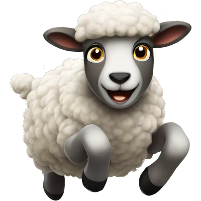 Sheeps jumping above fence emoji