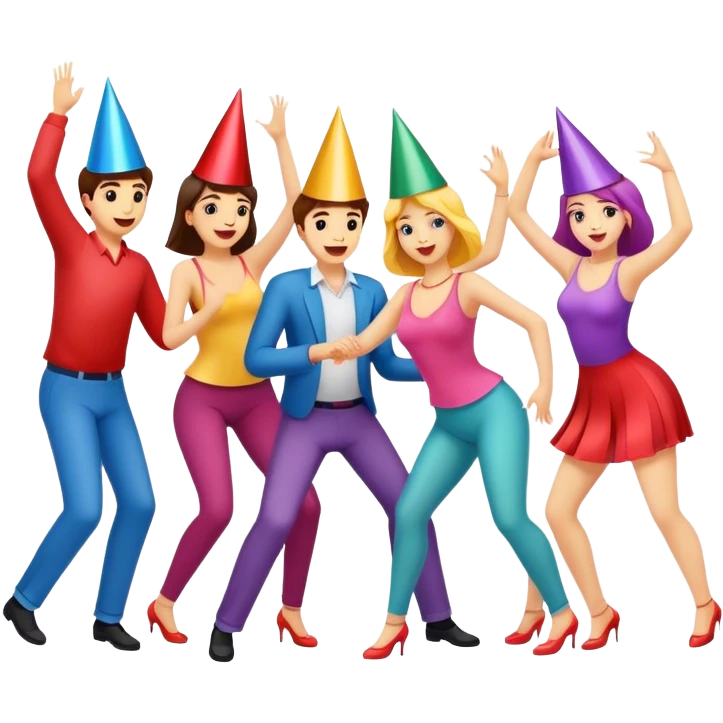 Workplace people dancing at the party. emoji