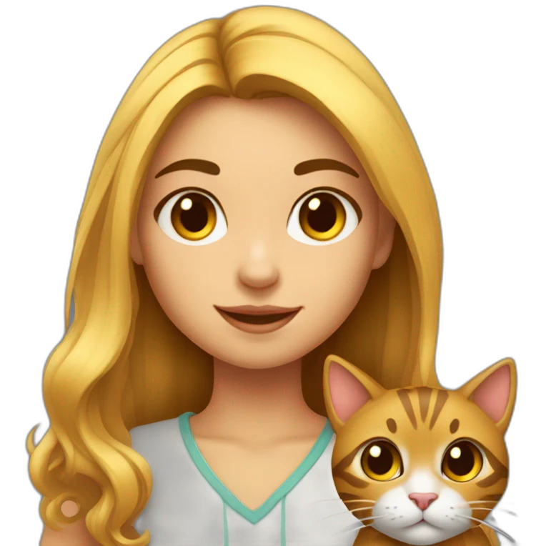menina com cara de gato emoji
