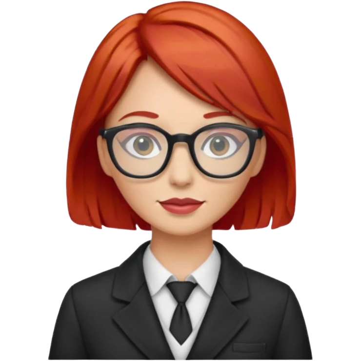tailor woman with red hair and glasses emoji