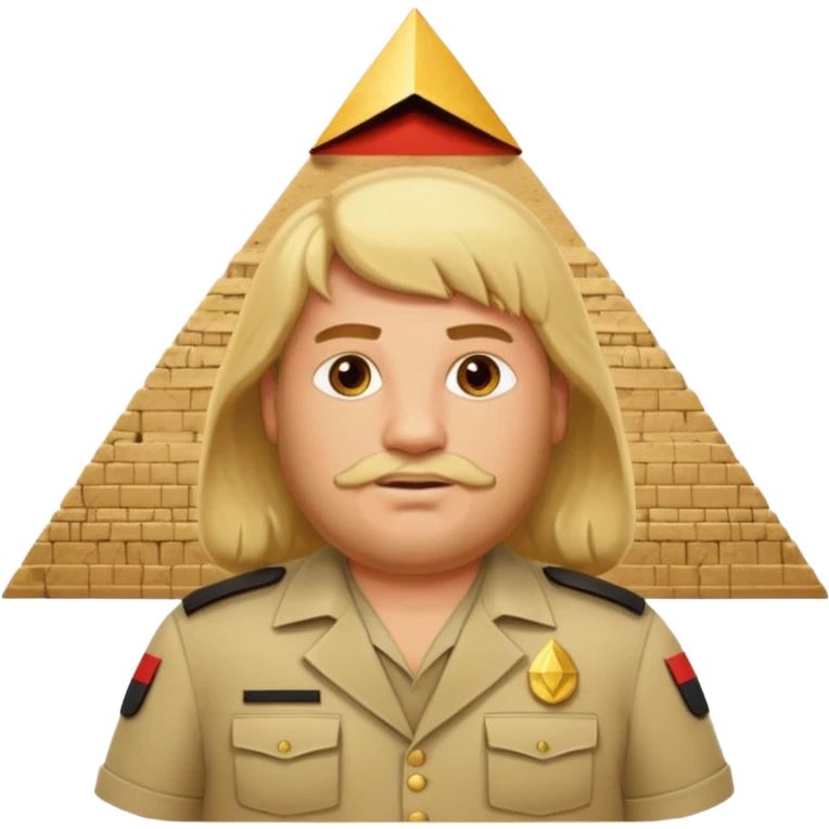 fat male blond long hair agent with short beard in egypt with pyramid.mm emoji