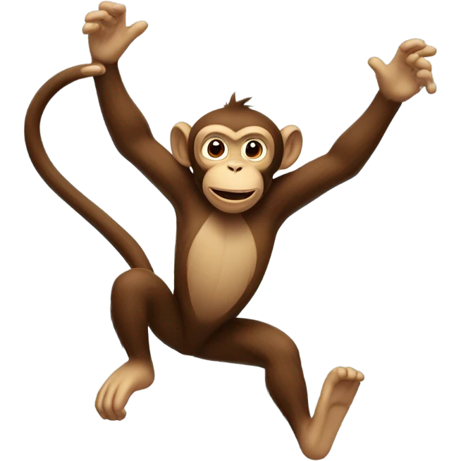 monkey jumping on trampoline  emoji