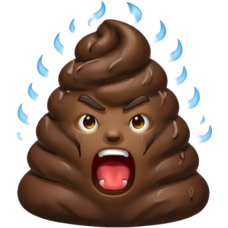 angry shouting poop emoji