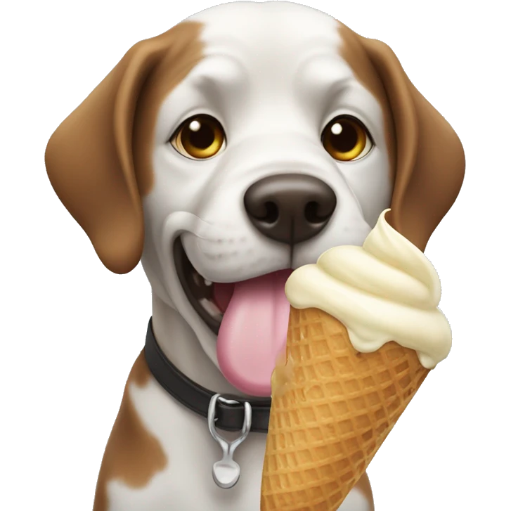 Dog eating ice cream emoji