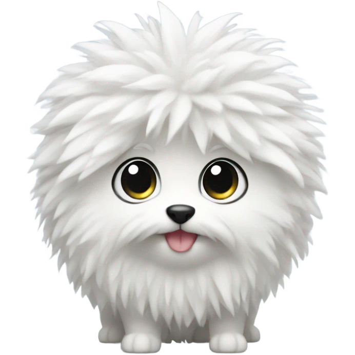 cute white miniature pooflr emoji
