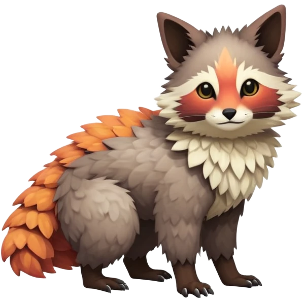 lush warm-colored Fakémon-Trico-creature (full body) emoji