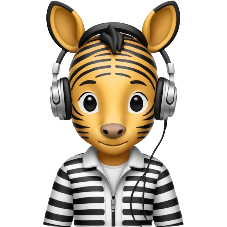 A zebra listening to music emoji