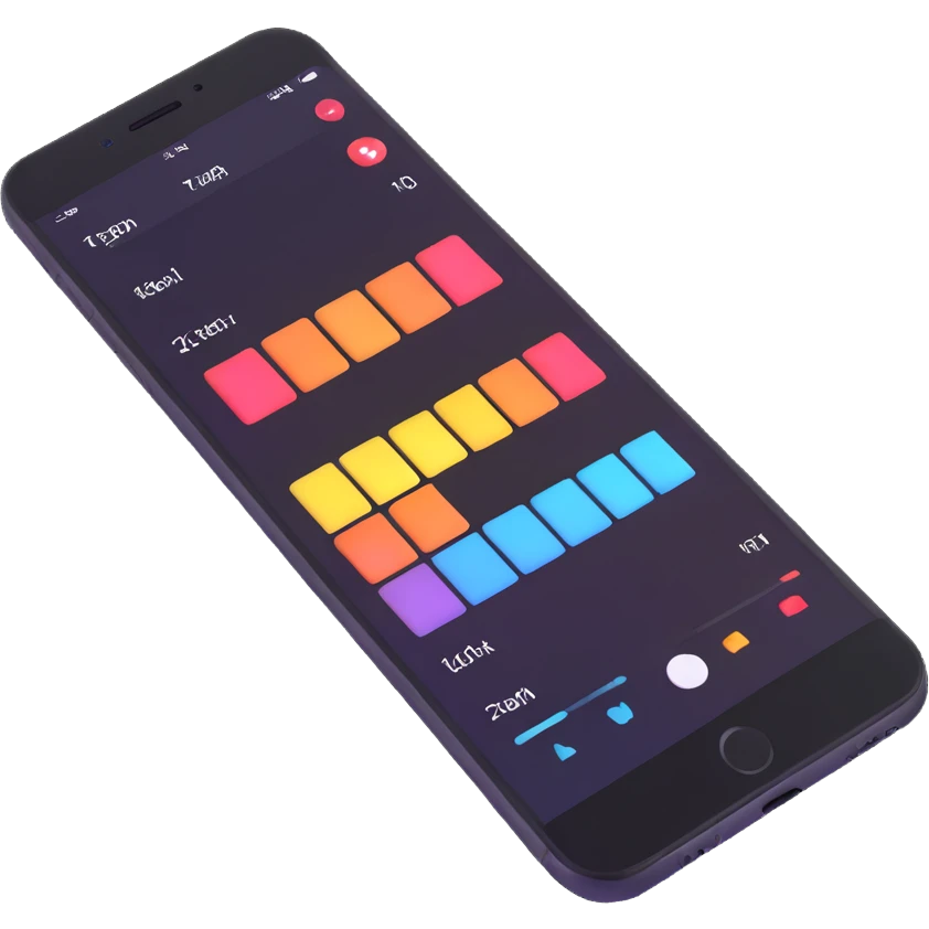 smartphone displaying music timeline app emoji