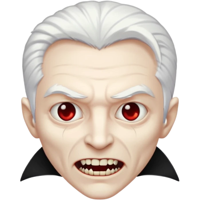 White skin white hair black eyes black clothes scary Vampire emoji