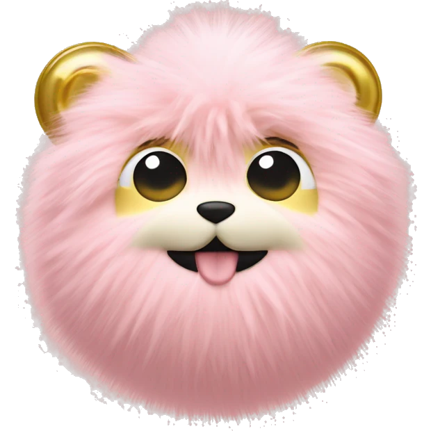 Light Pink and Gold Fur Ball Keyring emoji