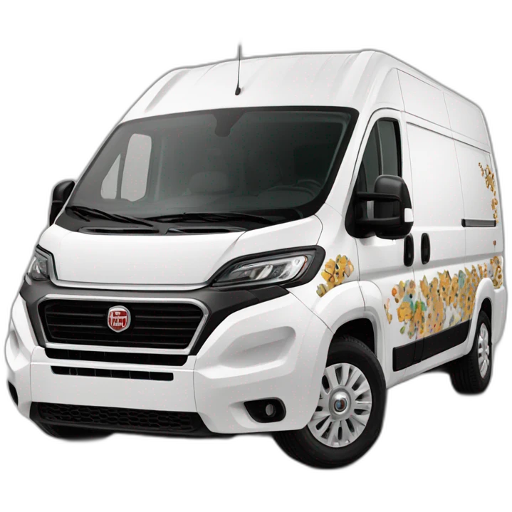 van fiat Ducato L4 H2 decorada con pegatinas de espirales emoji